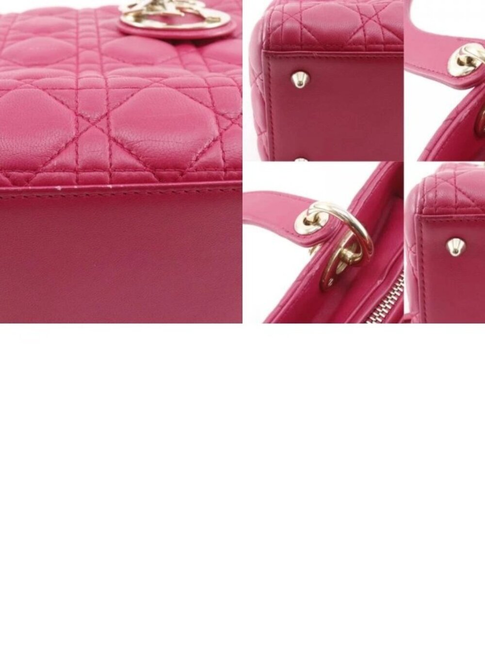 Dior Lady Dior Medium Handbag Canage pink lambskin Women - Picture 12 of 12